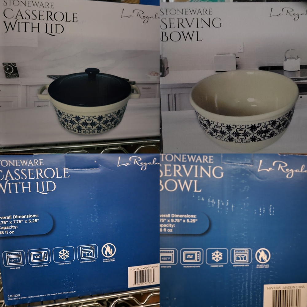 Le Regalo Stoneware Casserole with Lid